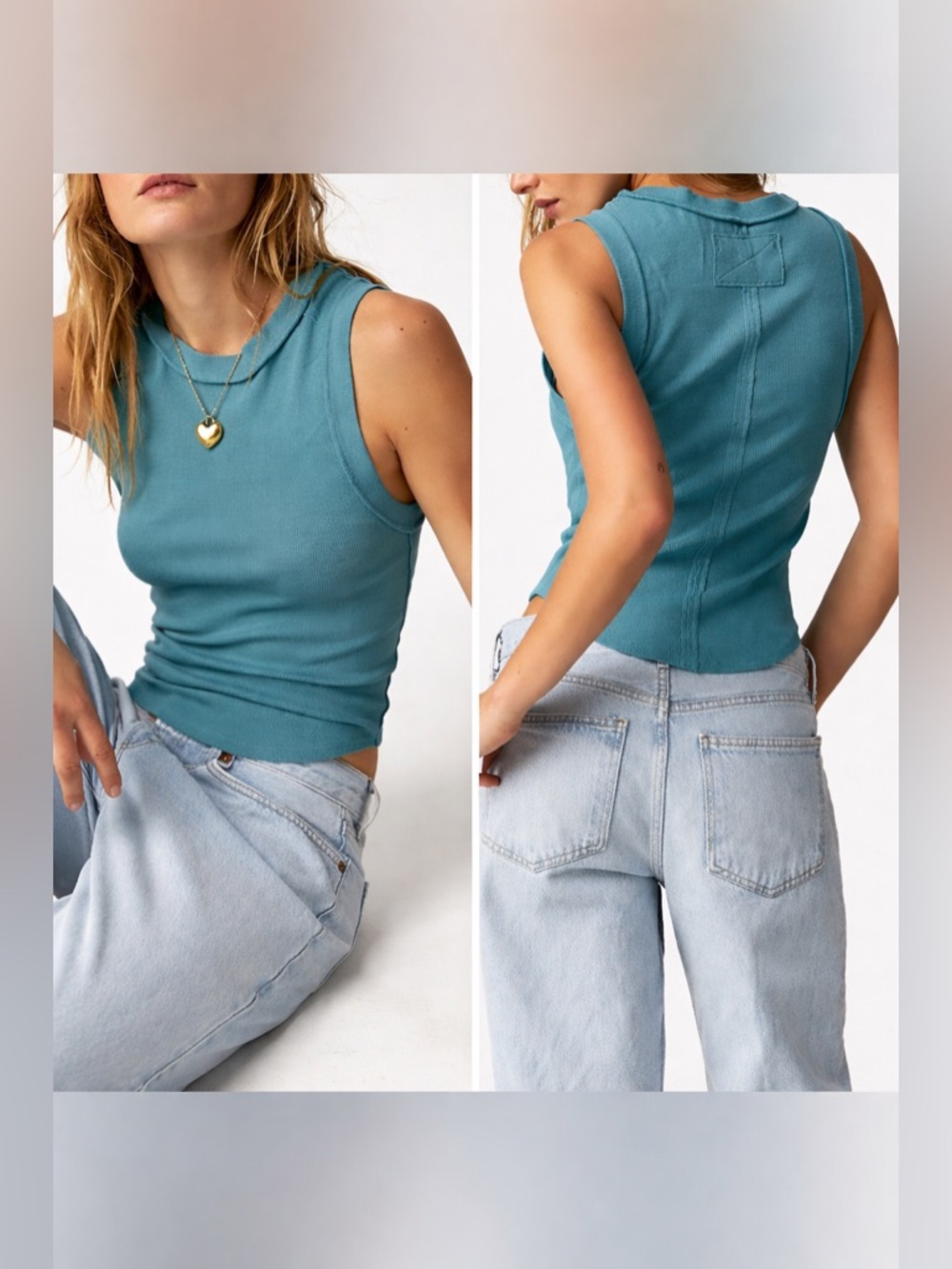 NWOT Free People We The Free Kate Tank - teal - medium